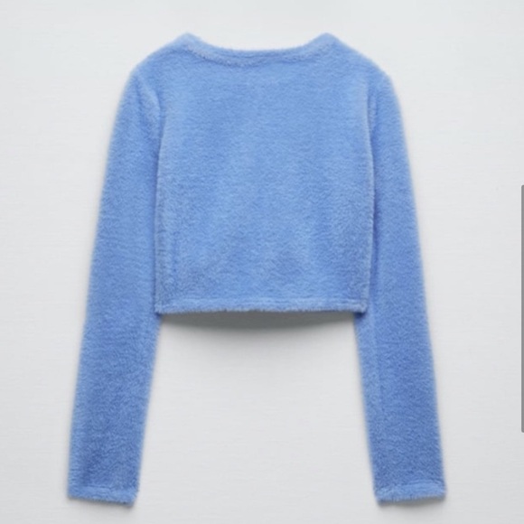 ZARA Soft Cut Out Crop Top Sweater BNWT - Picture 5 of 6